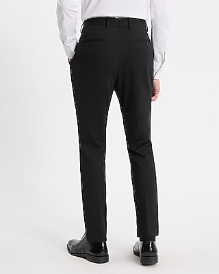 Slim Black Stretch Cotton-Blend Knit Suit Pant