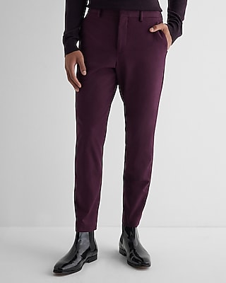 Extra Slim Purple Cotton-blend Suit Pant