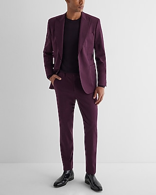 Extra Slim Purple Cotton-Blend Suit Pant