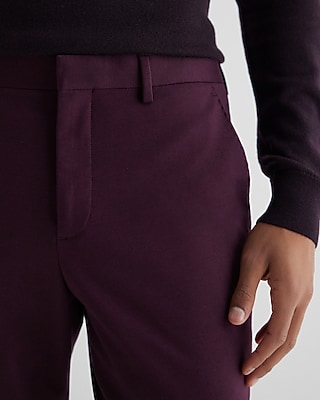 Extra Slim Purple Cotton-Blend Suit Pant