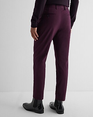Extra Slim Purple Cotton-Blend Suit Pant