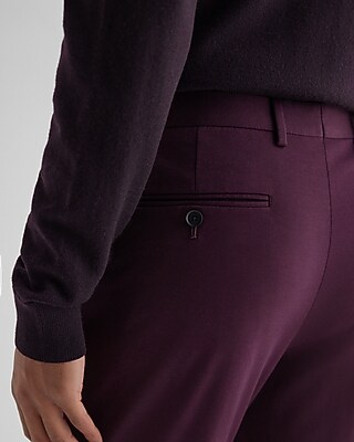 Extra Slim Purple Cotton-Blend Suit Pant
