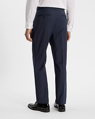 Slim Navy Performance Stretch Wool-Blend Tuxedo Pant - image 3
