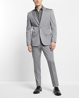 Extra Slim Grey Cotton Stretch Suit Pant | Express