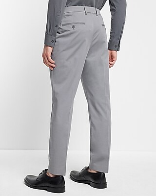 Extra Slim Grey Cotton Stretch Suit Pant | Express
