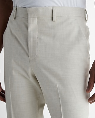Slim Light Khaki Slub Suit Pant