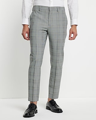 Extra Slim Plaid Modern Tech Suit Pant