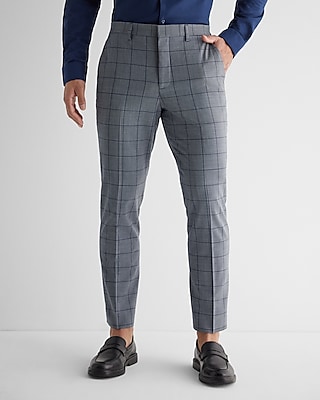 Extra Slim Windowpane Wool-blend Modern Tech Suit Pant | Express