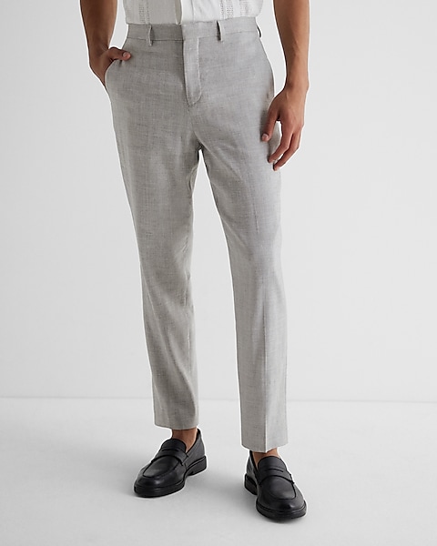 express.com | Slim Grey Linen-Blend Suit Pant