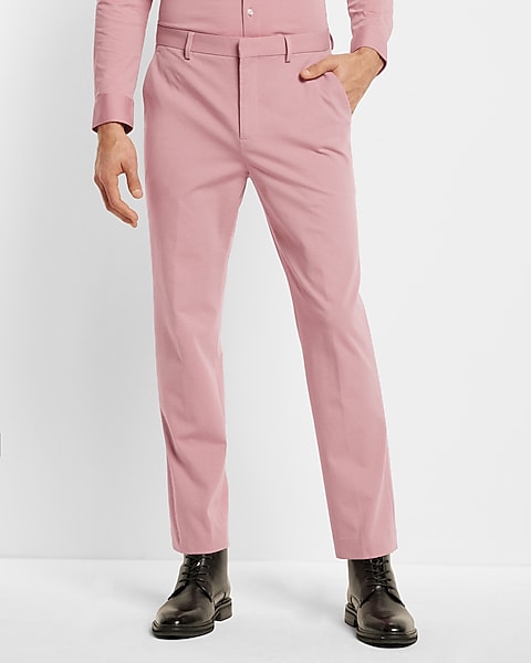 Classic Pink Ponte Knit Suit Pant