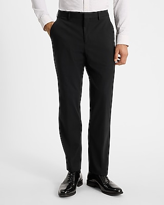 green emerald velvet dress Tapered-Fit Stretch Dress Pants for Tall Men in Black 38 / 40 / Black main image 0