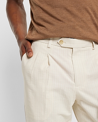Extra Slim Striped Seersucker Hybrid Elastic Waist Suit Pant | Express