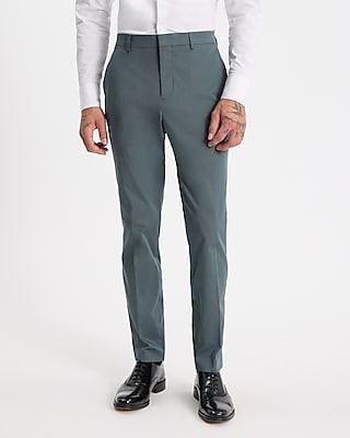 slim dusty teal stretch cotton suit pant