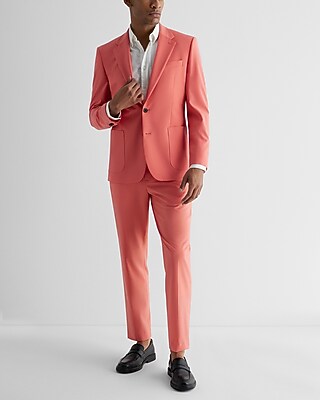 Slim Coral Wool-blend Modern Tech Suit Pant | Express display picture 1