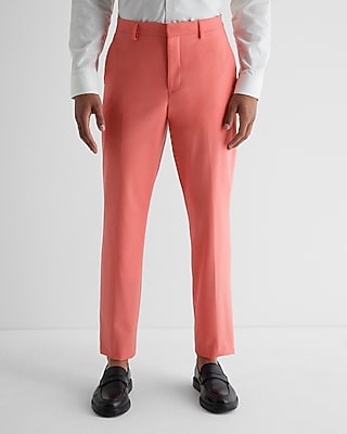 Slim Coral Wool-blend Modern Tech Suit Pant | Express