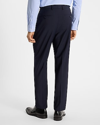 Classic Dark Navy Wool-Blend Modern Tech Suit Pants