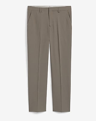 Slim Taupe Wool-Blend Washable Modern Tech Suit Pant
