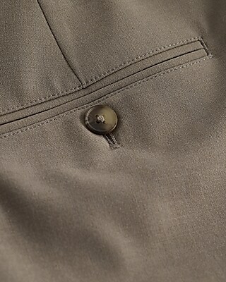 Slim Taupe Wool-Blend Washable Modern Tech Suit Pant