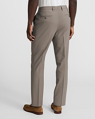 Slim Taupe Wool-Blend Washable Modern Tech Suit Pant
