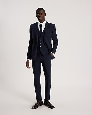 Extra Slim Deep Navy Wool-Blend Modern Tech Suit Pant