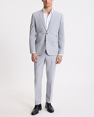 Extra Slim Light Gray Wool-blend Washable Modern Tech Suit Pant