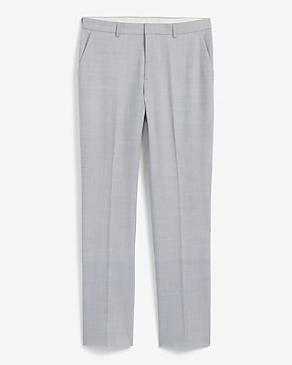 Extra Slim Light Gray Wool-blend Washable Modern Tech Suit Pant