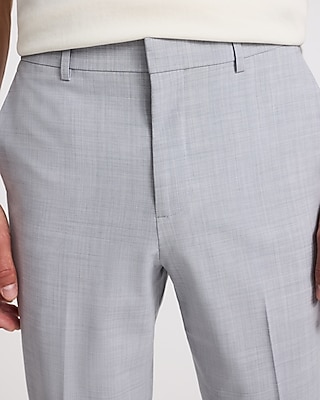 Express Men's Extra Slim Light Wool-Blend Washable Modern Tech Suit Pants in Gray W28 L30