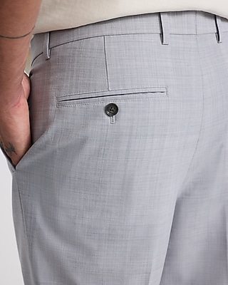Slim Light Gray Wool-Blend Washable Modern Tech Suit Pant