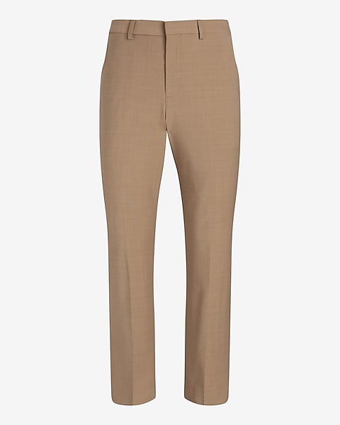 Slim Tan Wool-blend Modern Tech Suit Pant
