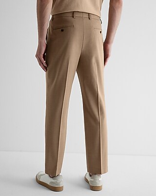 Slim Tan Wool-blend Modern Tech Suit Pant | Express