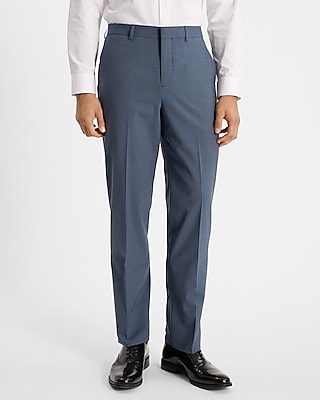 Classic Dusty Blue Wool-Blend Modern Tech Suit Pant