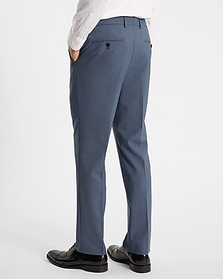 Classic Dusty Blue Wool-Blend Modern Tech Suit Pant