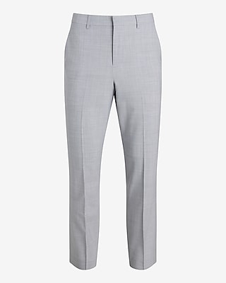 Slim Light Gray Wool-Blend Modern Tech Suit Pant