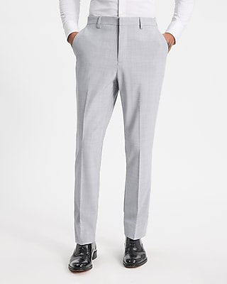 Slim Light Gray Wool-Blend Modern Tech Suit Pant