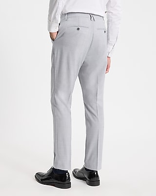 Slim Light Gray Wool-Blend Modern Tech Suit Pant