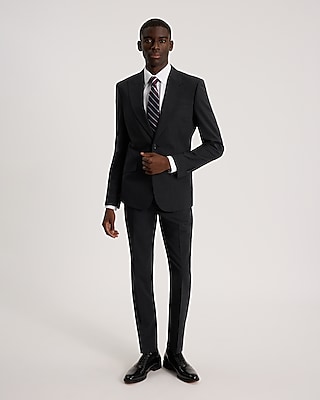 Extra Slim Charcoal Wool-blend Modern Tech Suit Pant