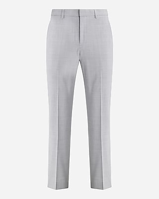 Classic Light Gray Wool-Blend Modern Tech Suit Pant