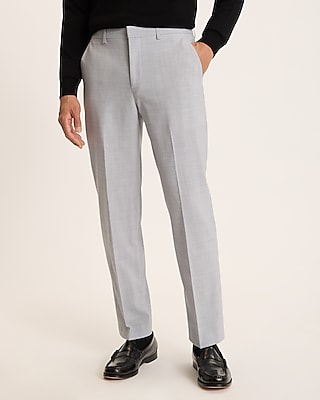 Classic Light Gray Wool-Blend Modern Tech Suit Pant