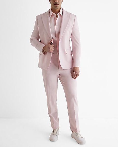 light pink dress pants Trousers - Straight Leg Trousers - High Rise Back Hidden Zipper Women's Light pink Wide-Leg Dress