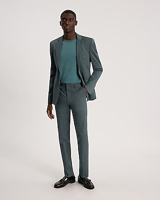 Extra Slim Dusty Teal Stretch Cotton Suit Pant