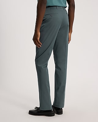 extra slim dusty teal stretch cotton suit pant