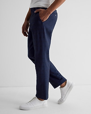 Slim Plaid Seersucker Suit Pant