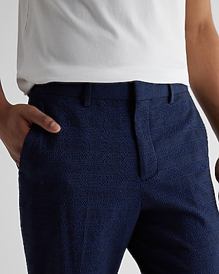 Slim Plaid Seersucker Suit Pant