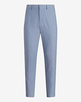 Extra Slim Light Blue Linen-Cotton Blend Suit Pant
