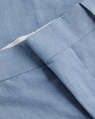 Extra Slim Light Blue Linen-Cotton Blend Suit Pant
