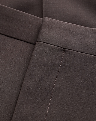 Slim Brown Wool-Blend Washable Modern Tech Suit Pant