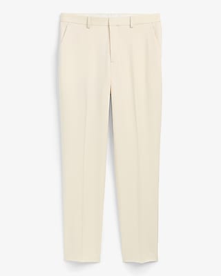 Slim Ivory Wool-Blend Suit Pant