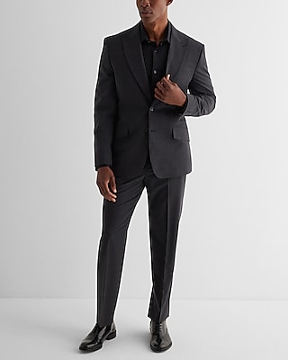 Classic Charcoal Wool-Blend Modern Tech Suit Pant