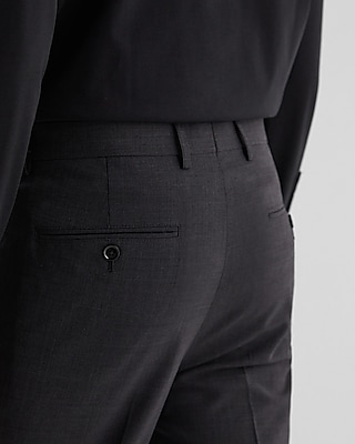 Classic Charcoal Wool-Blend Modern Tech Suit Pant