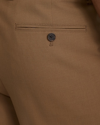 Extra Slim Light Brown Wool-Blend Washable Modern Tech Suit Pant